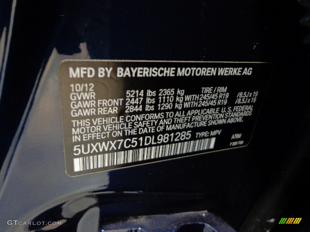 2013 X3 xDrive 35i - Deep Sea Blue Metallic / Oyster photo #17