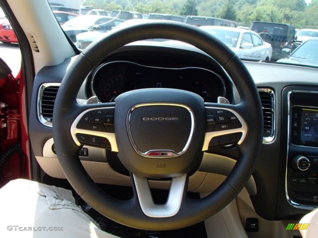 2014 Dodge Durango SXT AWD Black/Light Frost Beige Steering Wheel Photo #85502066