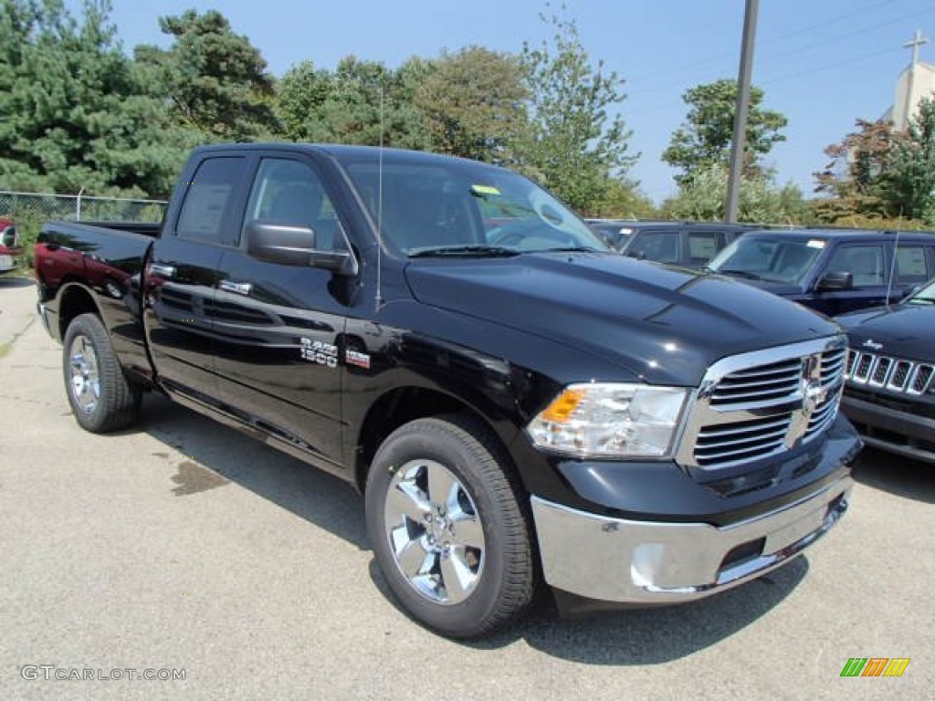 2014 1500 Big Horn Quad Cab 4x4 - Black / Black/Diesel Gray photo #4