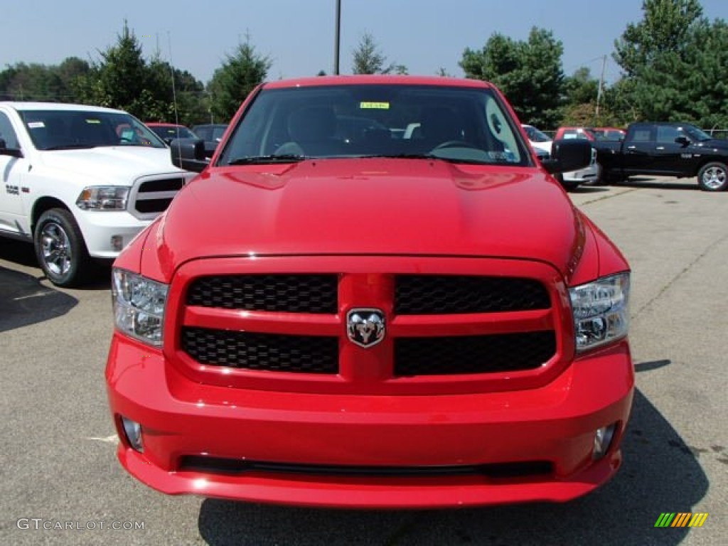 2014 1500 Express Quad Cab 4x4 - Flame Red / Black/Diesel Gray photo #3