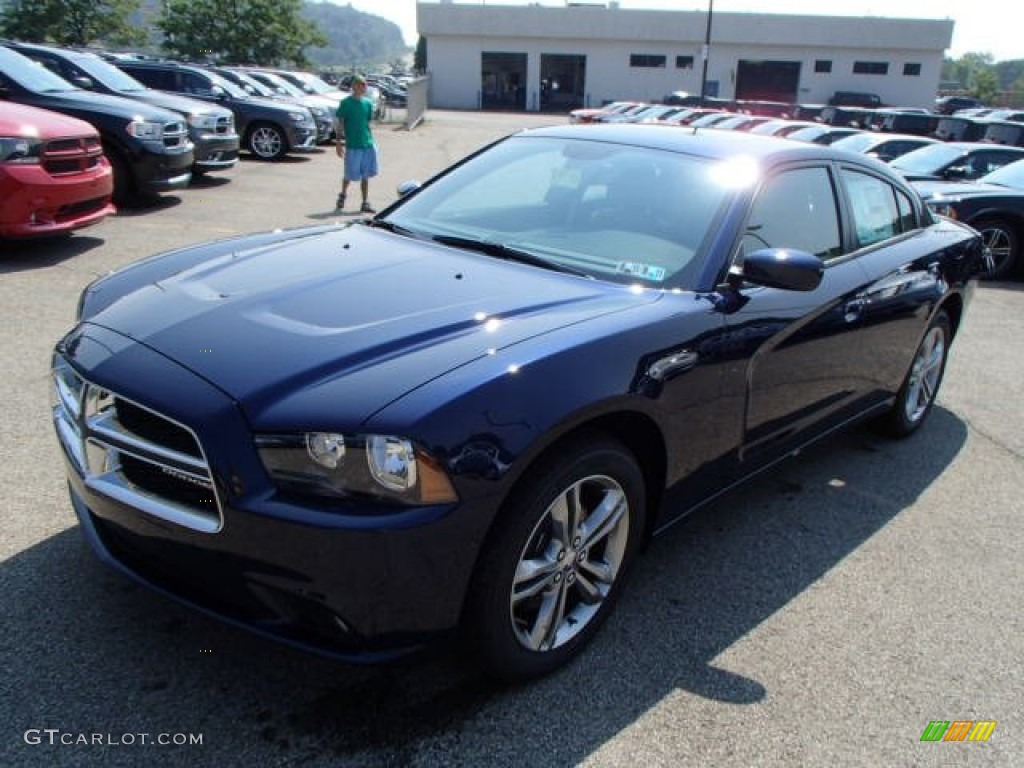 2014 Charger SXT Plus AWD - Jazz Blue Pearl / Black/Tan photo #2