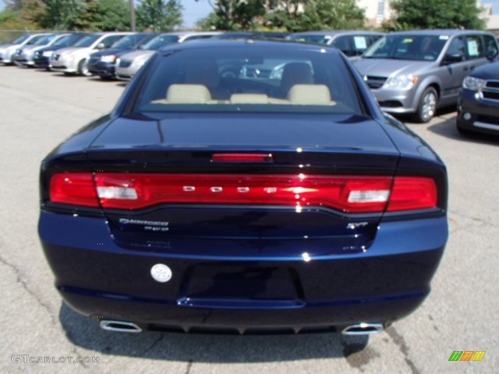 2014 Charger SXT Plus AWD - Jazz Blue Pearl / Black/Tan photo #7
