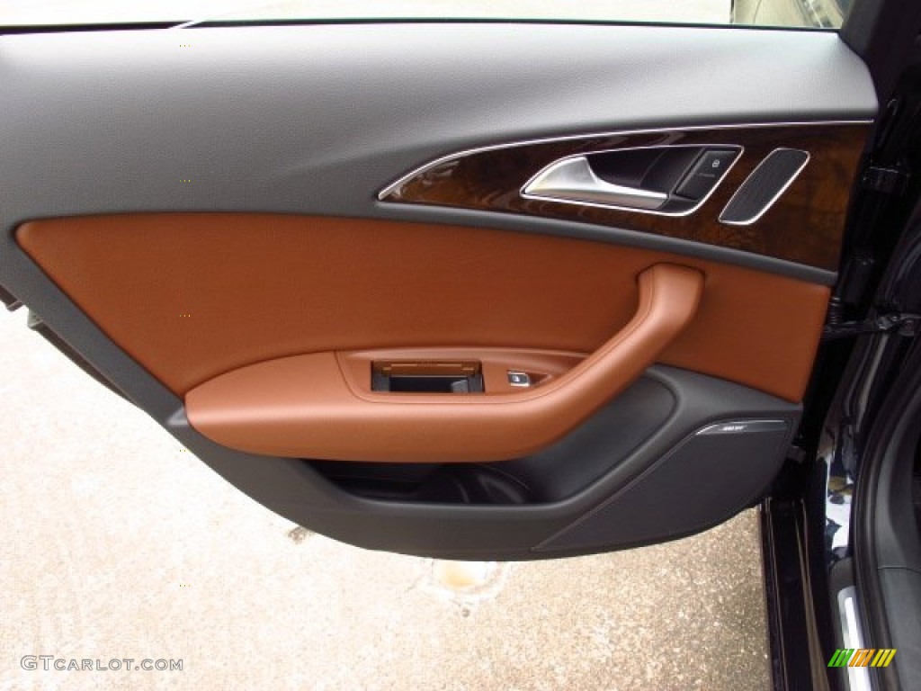 2014 Audi A6 2.0T Sedan Nougat Brown Door Panel Photo #85507253