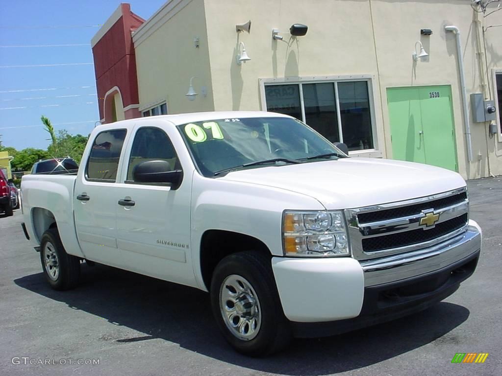 2007 Silverado 1500 LT Crew Cab - Summit White / Light Titanium/Dark Titanium Gray photo #1