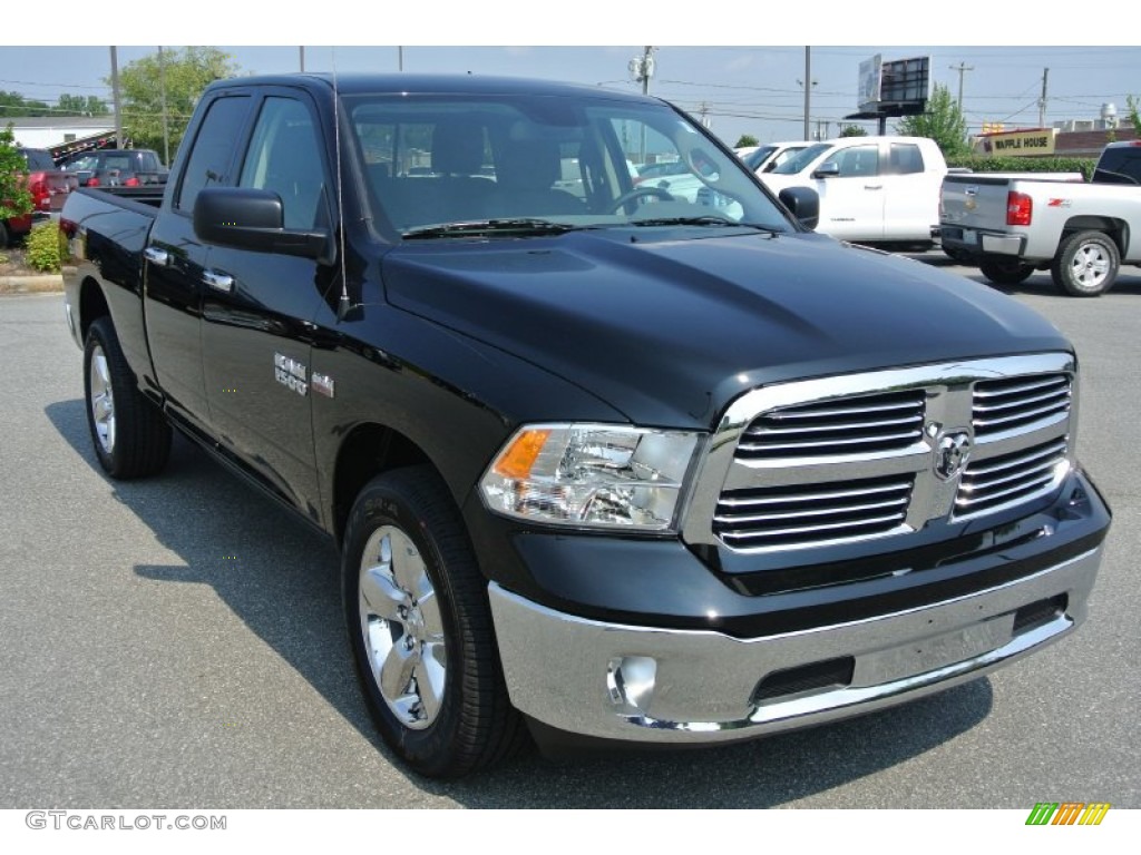 2014 1500 Big Horn Quad Cab 4x4 - Black / Black/Diesel Gray photo #2