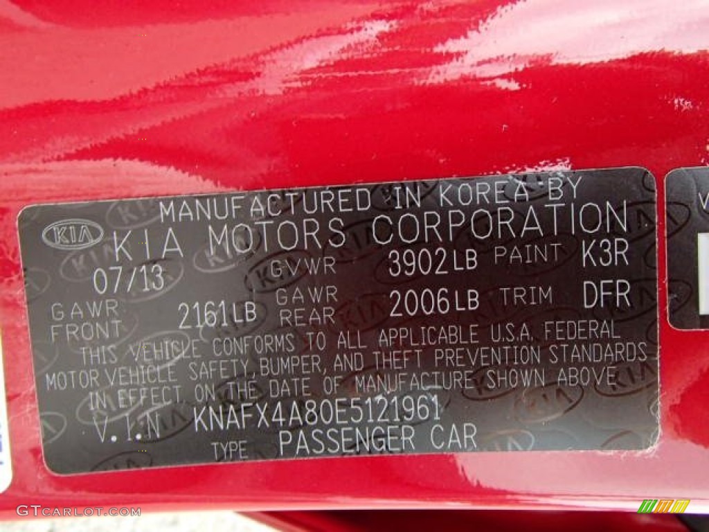 2014 Forte Color Code K3R for Crimson Red Photo #85508003