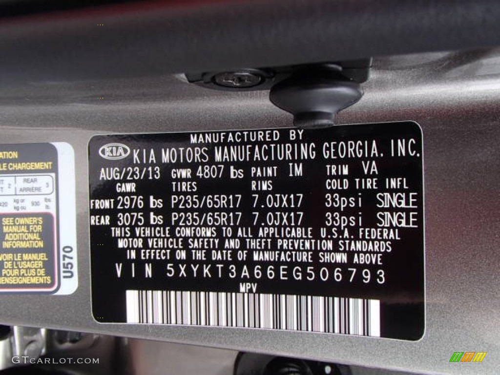 2014 Sorento Color Code IM for Titanium Silver Photo #85508438
