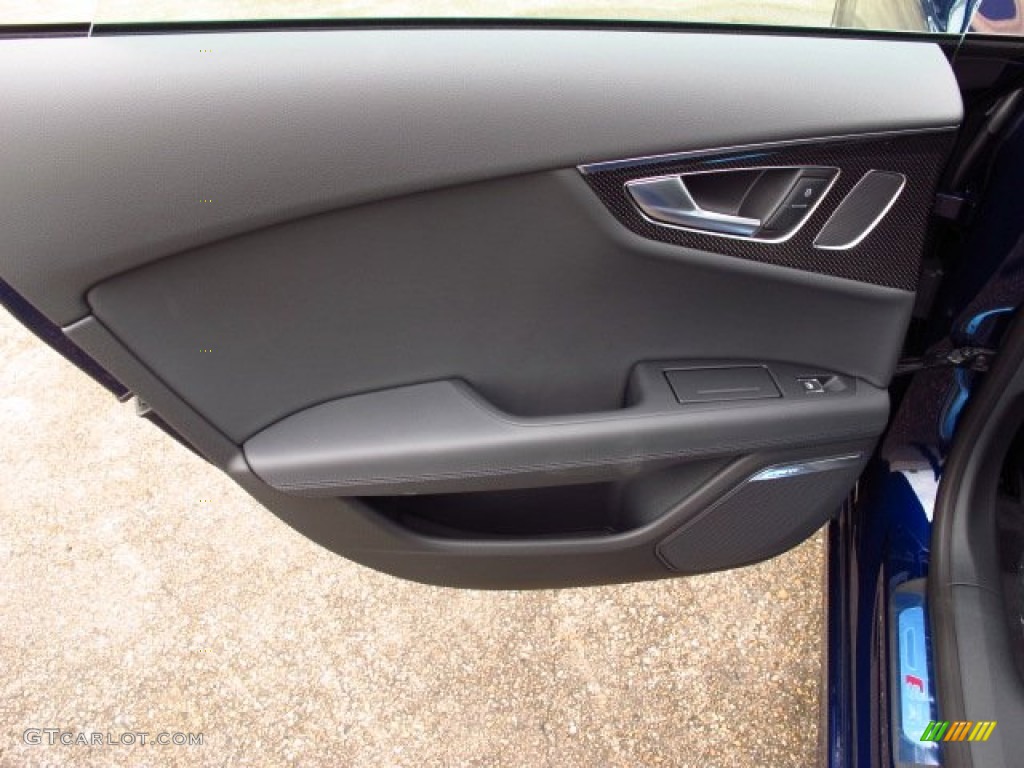 2014 Audi S7 Prestige 4.0 TFSI quattro Black Perforated Valcona Door Panel Photo #85508489
