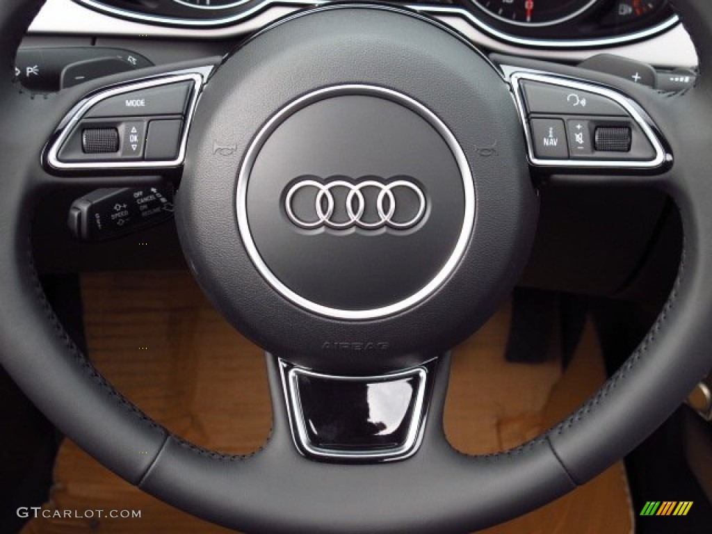 2014 Audi A4 2.0T Sedan Black Steering Wheel Photo #85510541