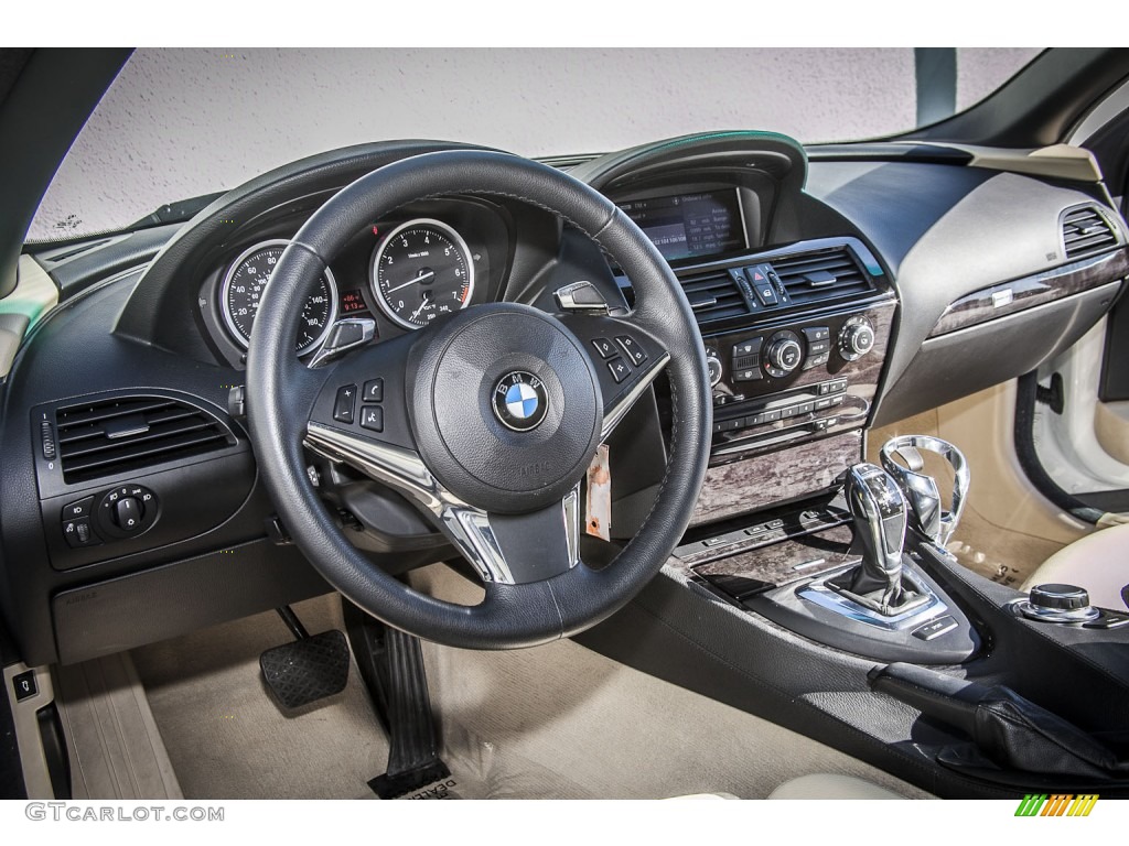 2008 BMW 6 Series 650i Convertible Cream Beige Dashboard Photo #85514729
