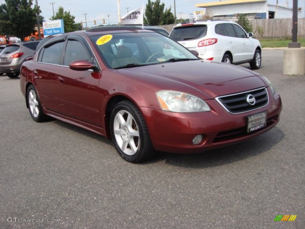 2002 Altima 3.5 SE - Nouveau Ruby / Blond Beige photo #9