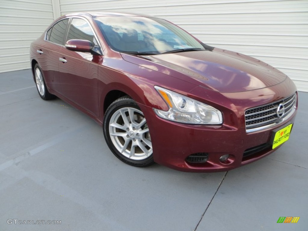 2010 Maxima 3.5 SV - Tuscan Sun Red / Caffe Latte photo #2