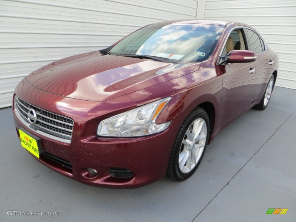 2010 Maxima 3.5 SV - Tuscan Sun Red / Caffe Latte photo #7