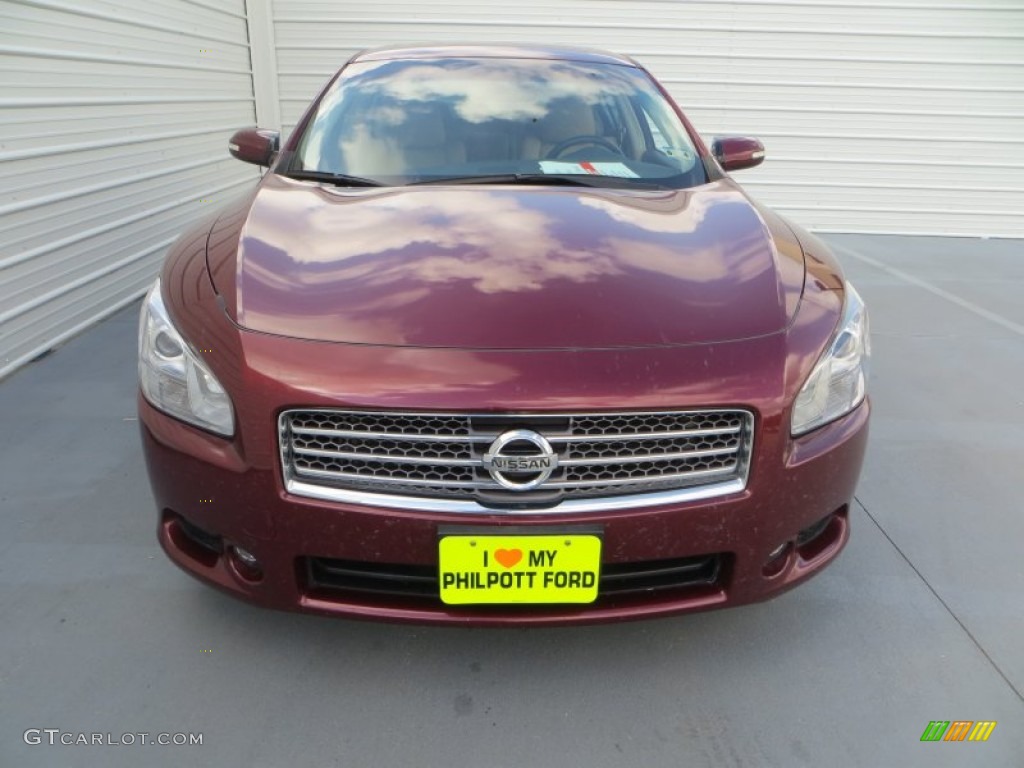 2010 Maxima 3.5 SV - Tuscan Sun Red / Caffe Latte photo #8
