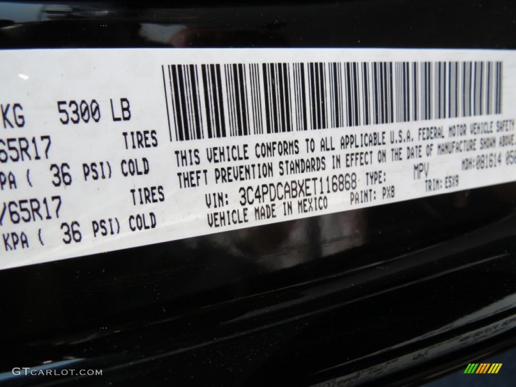 2014 Journey Color Code PX8 for Pitch Black Photo #85520354