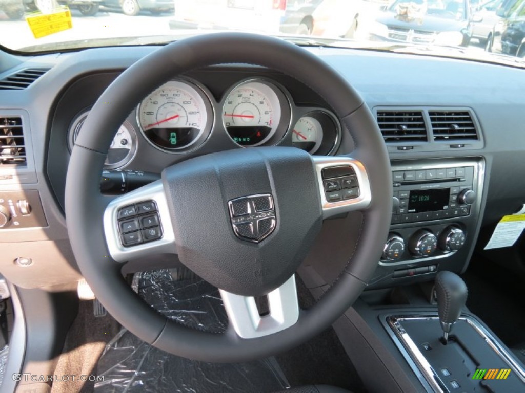 2014 Dodge Challenger SXT Dark Slate Gray Steering Wheel Photo #85522241