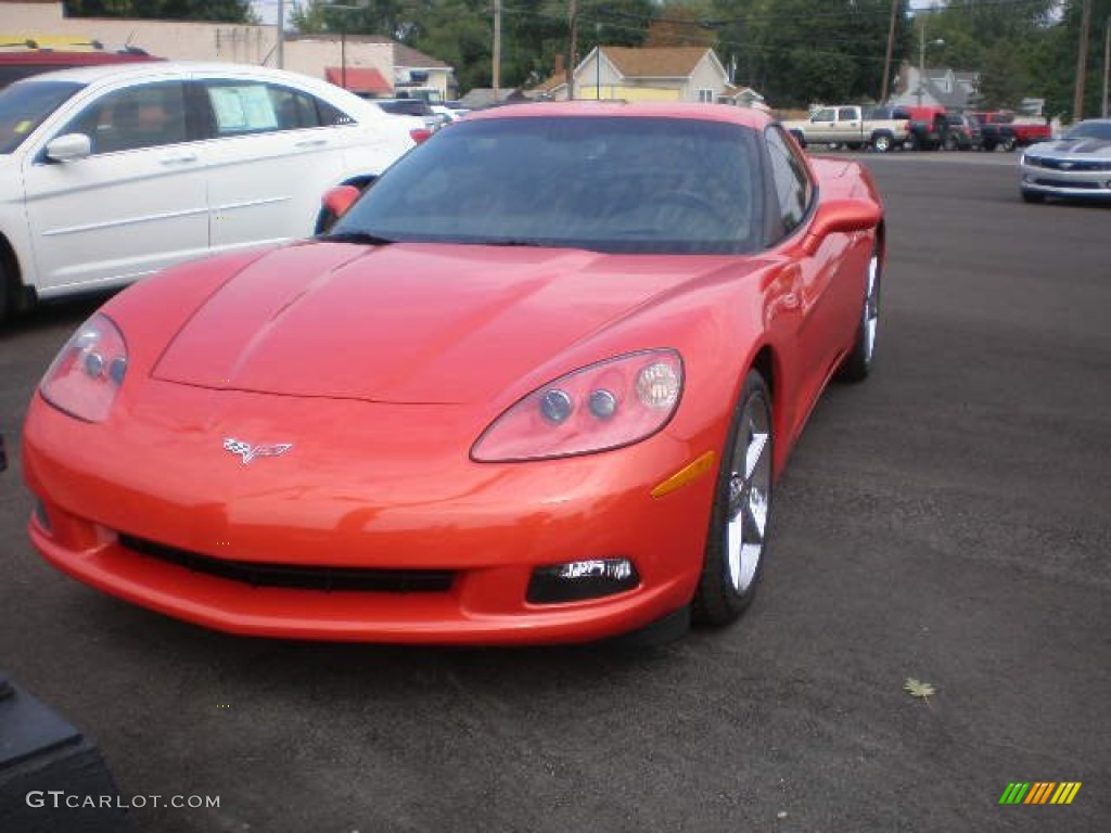2011 Corvette Coupe - Inferno Orange Metallic / Ebony Black/Cashmere photo #3