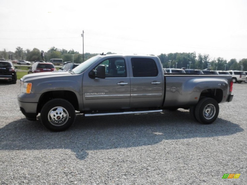 Steel Gray Metallic 2014 GMC Sierra 3500HD Denali Crew Cab 4x4 Dually Exterior Photo #85524596