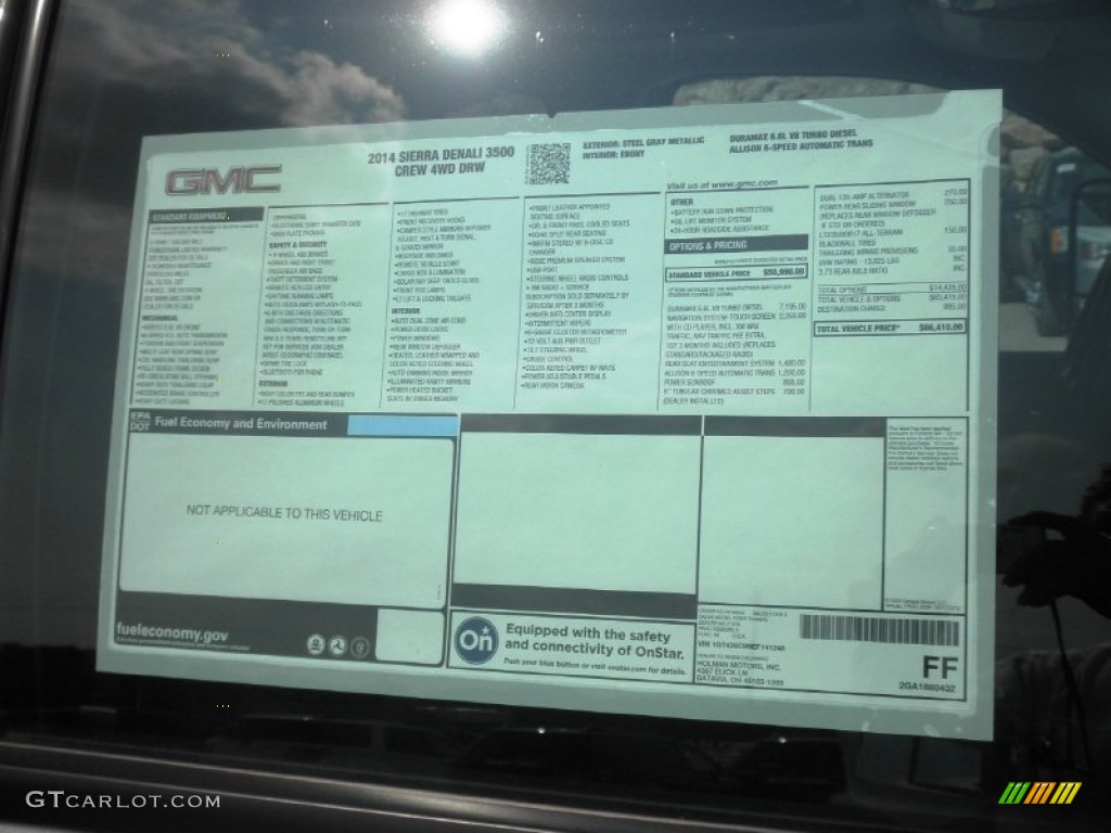 2014 GMC Sierra 3500HD Denali Crew Cab 4x4 Dually Window Sticker Photo #85525280
