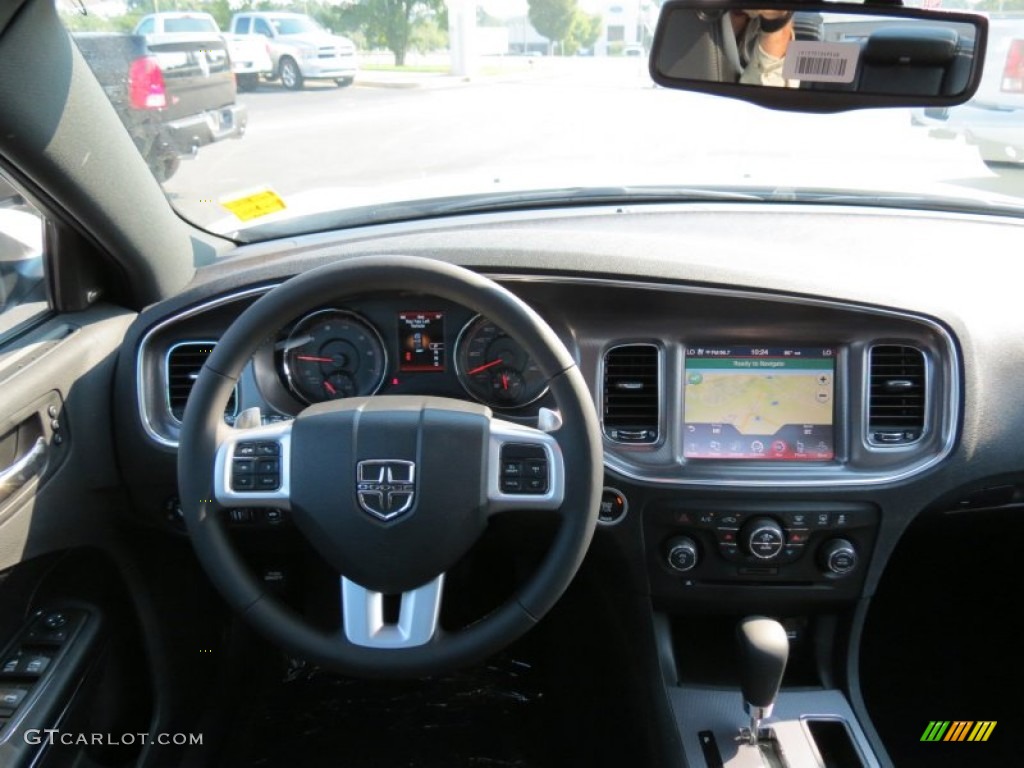 2014 Dodge Charger R/T Road & Track Black Dashboard Photo #85525915