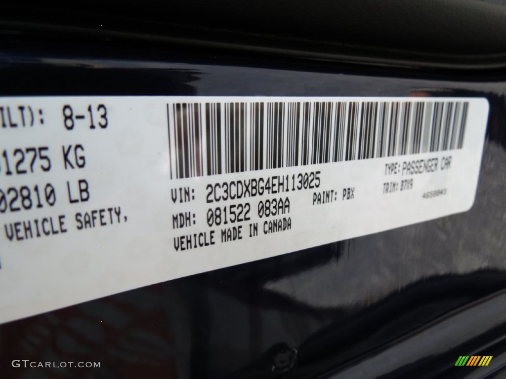 2014 Charger Color Code PBX for Jazz Blue Pearl Photo #85527014