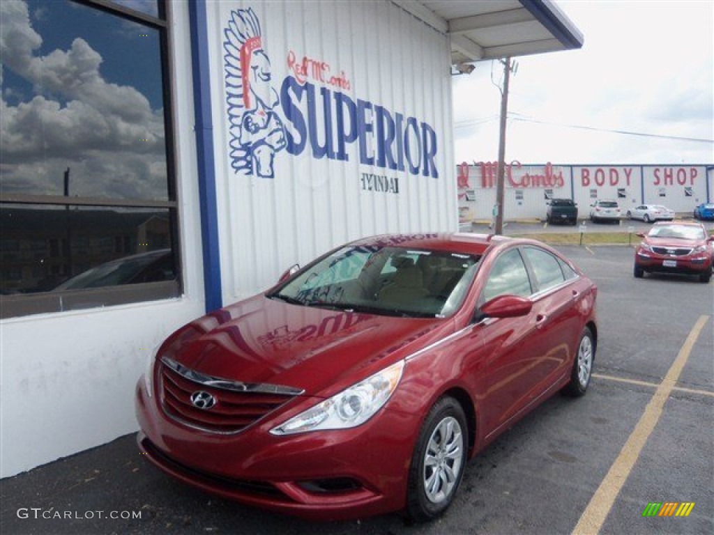 2012 Sonata GLS - Sparkling Ruby Red / Camel photo #1