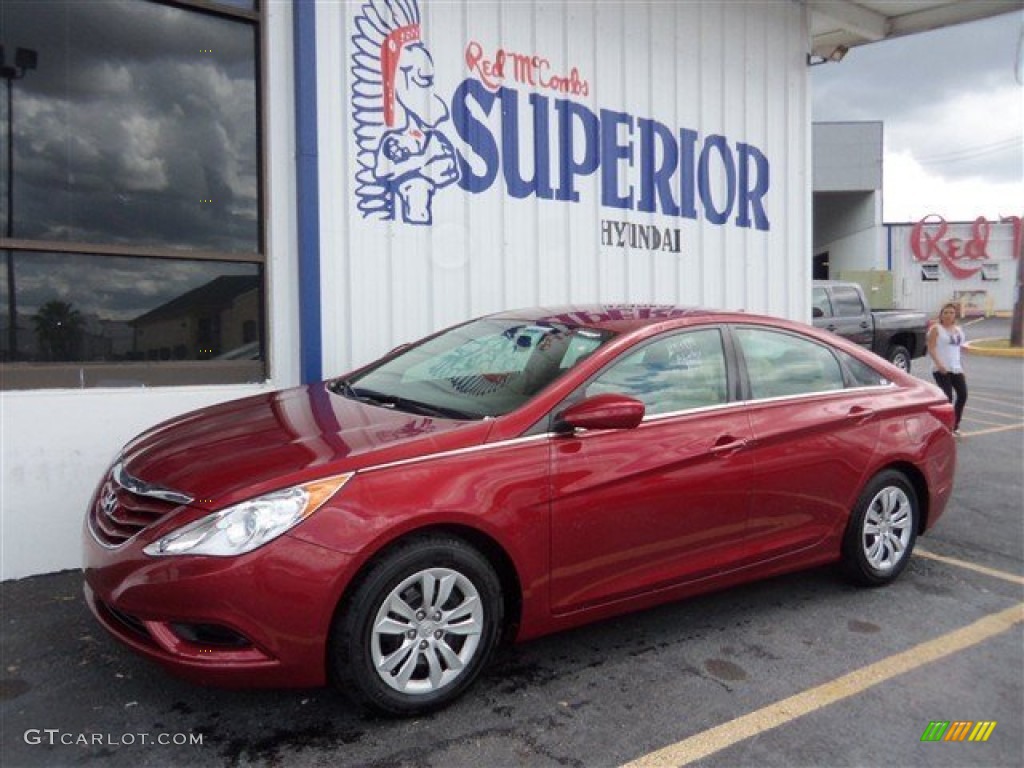 2012 Sonata GLS - Sparkling Ruby Red / Camel photo #6