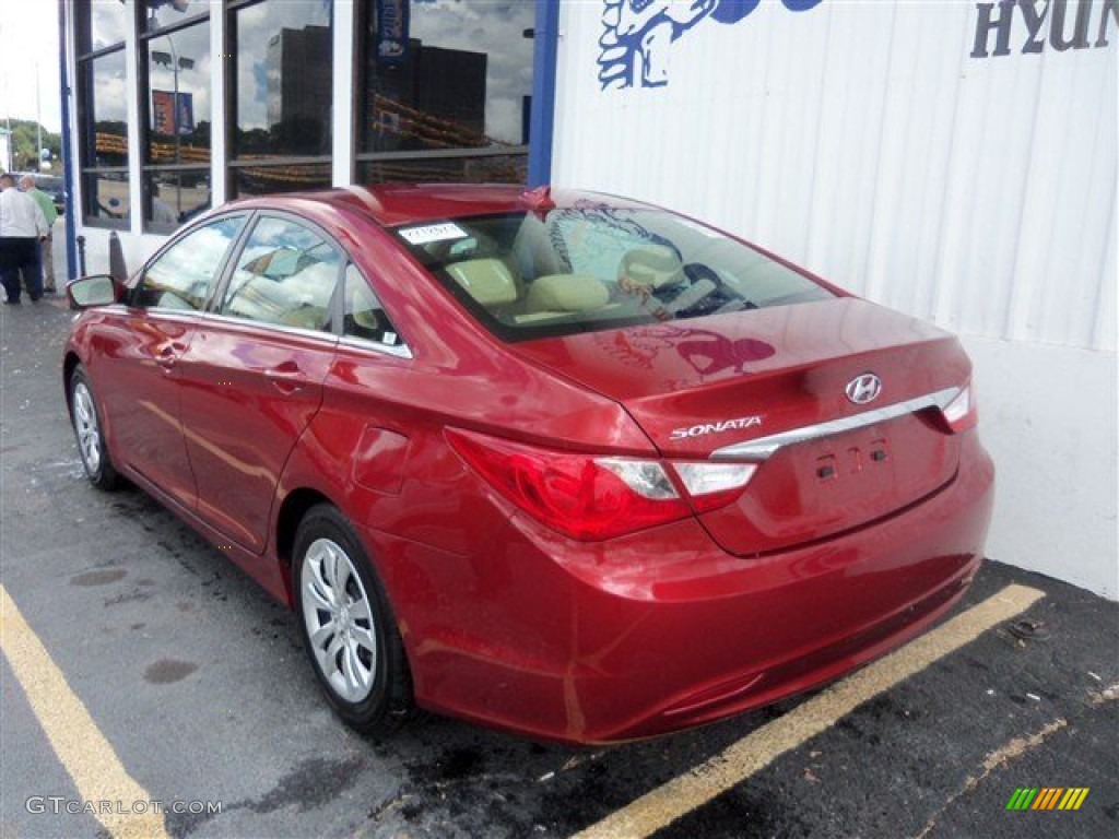 2012 Sonata GLS - Sparkling Ruby Red / Camel photo #7