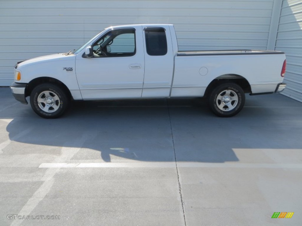 2002 F150 XLT SuperCab - Oxford White / Dark Graphite photo #6