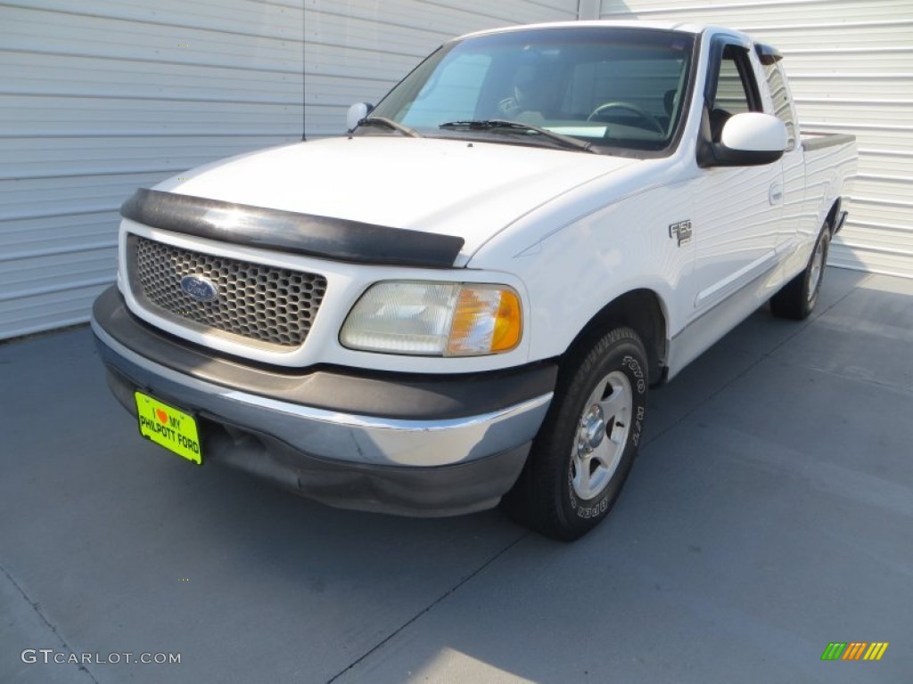 2002 F150 XLT SuperCab - Oxford White / Dark Graphite photo #7