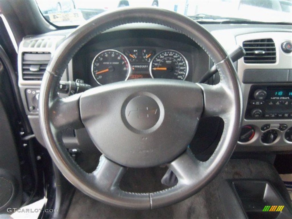 2008 Chevrolet Colorado LT Crew Cab Ebony Steering Wheel Photo #85532792