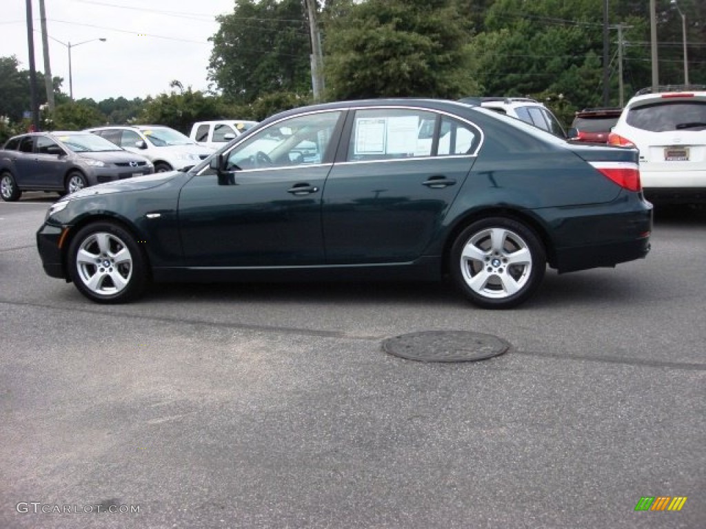 2008 5 Series 535xi Sedan - Deep Green Metallic / Beige photo #3