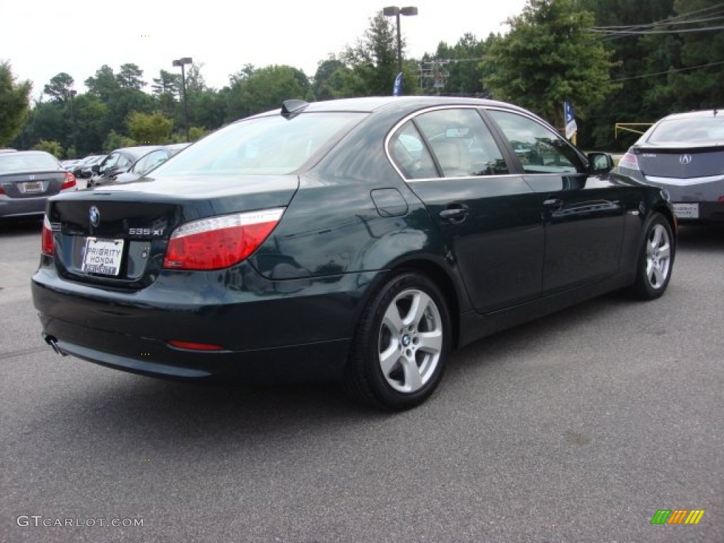 2008 5 Series 535xi Sedan - Deep Green Metallic / Beige photo #4