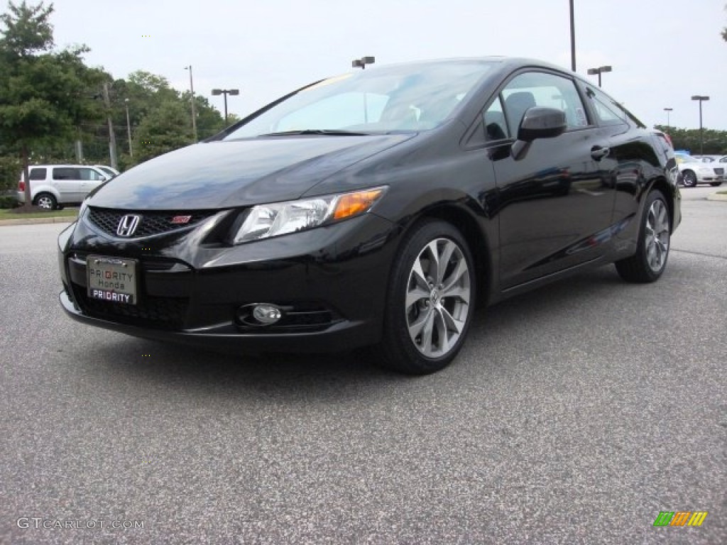 2012 Civic Si Coupe - Crystal Black Pearl / Black photo #1