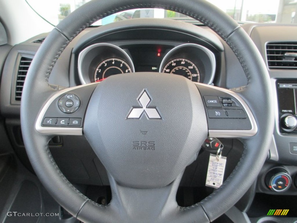 2014 Mitsubishi Outlander Sport ES Black Steering Wheel Photo #85538057