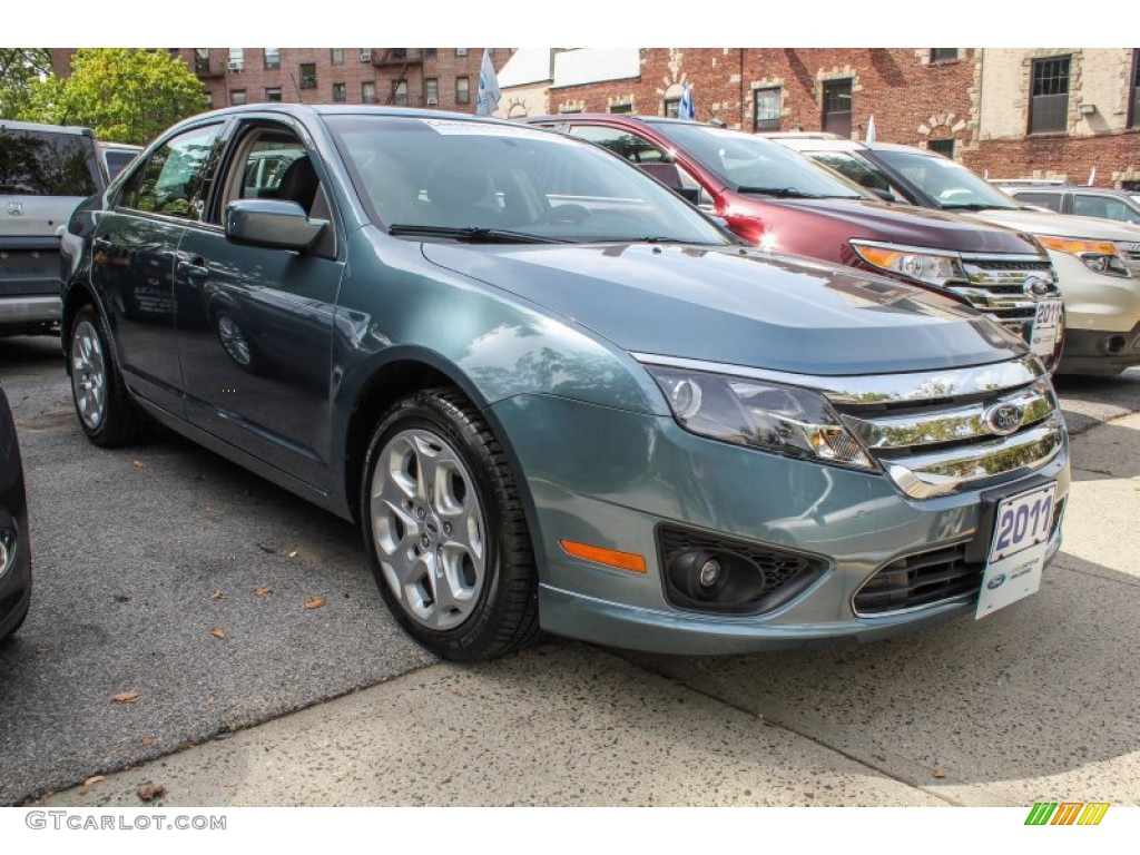 2011 Fusion SE V6 - Steel Blue Metallic / Charcoal Black photo #5