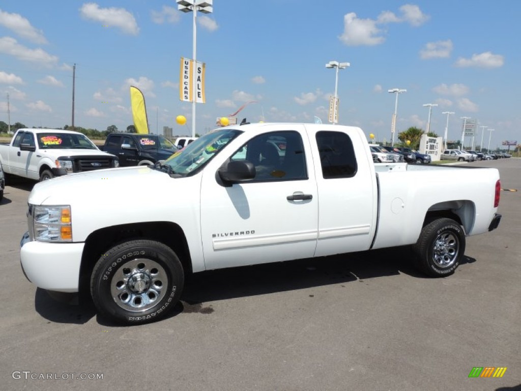 2011 Silverado 1500 LS Extended Cab - Summit White / Dark Titanium photo #5