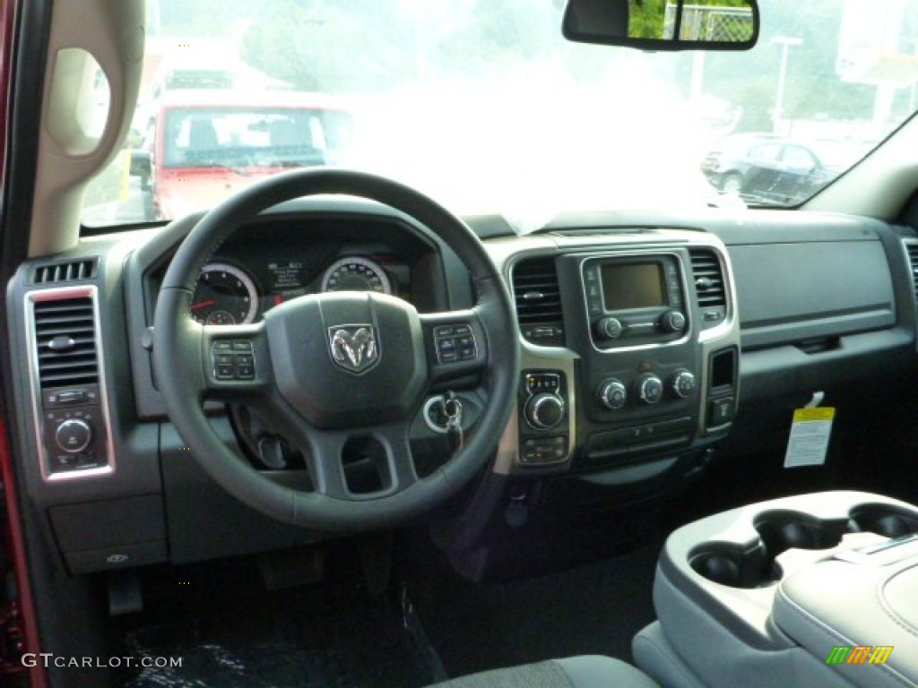 2014 Ram 1500 Big Horn Quad Cab 4x4 Black/Diesel Gray Dashboard Photo #85540739