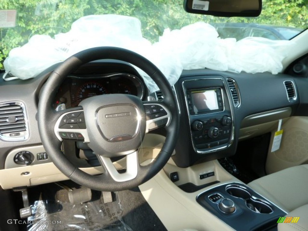 2014 Dodge Durango SXT AWD Black/Light Frost Beige Dashboard Photo #85541660