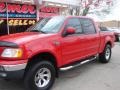 2001 Bright Red Ford F150 Lariat SuperCrew 4x4  photo #3