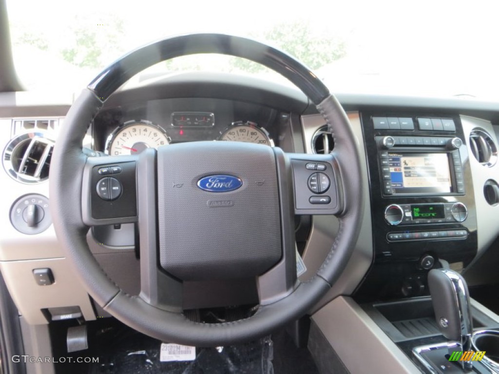 2014 Ford Expedition Limited Charcoal Black Steering Wheel Photo #85542761