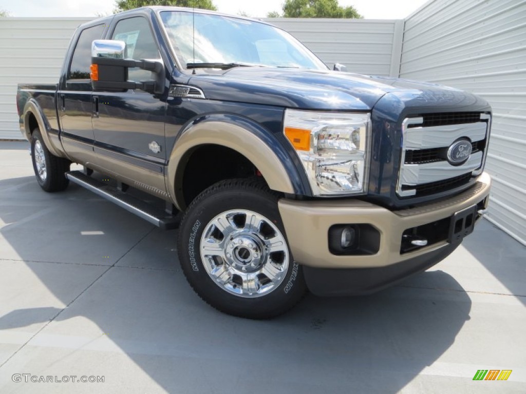 2014 F250 Super Duty King Ranch Crew Cab 4x4 - Blue Jeans Metallic / King Ranch Chaparral Leather/Adobe Trim photo #1