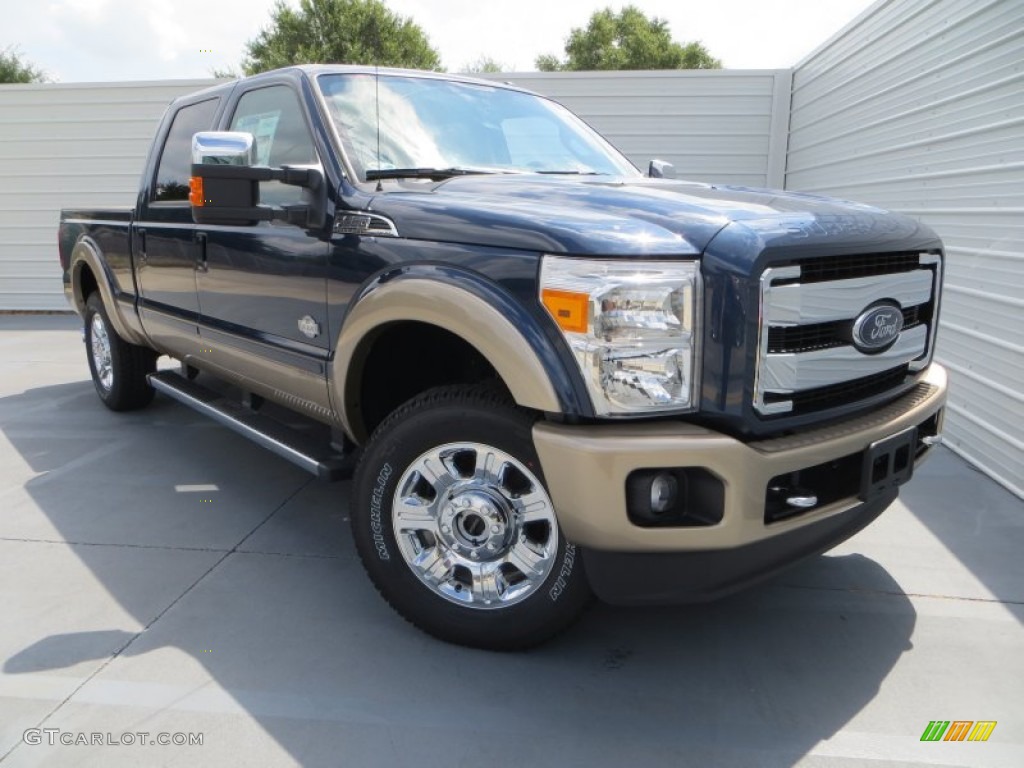 Blue Jeans Metallic 2014 Ford F250 Super Duty King Ranch Crew Cab 4x4 Exterior Photo #85542950