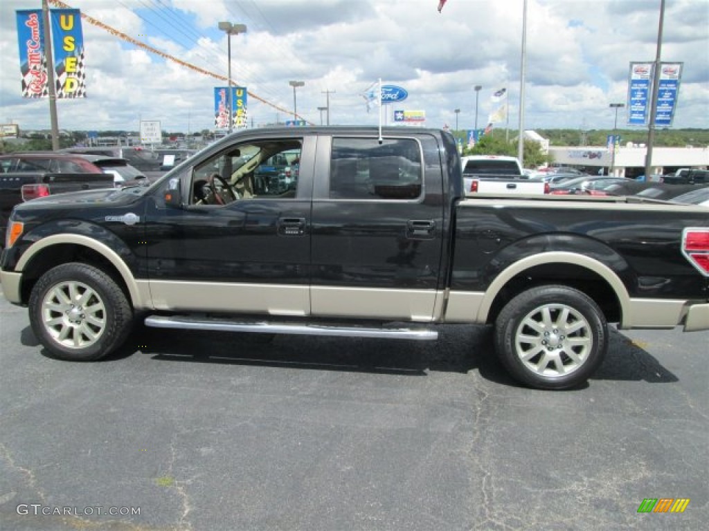 2010 F150 King Ranch SuperCrew - Tuxedo Black / Chapparal Leather photo #3
