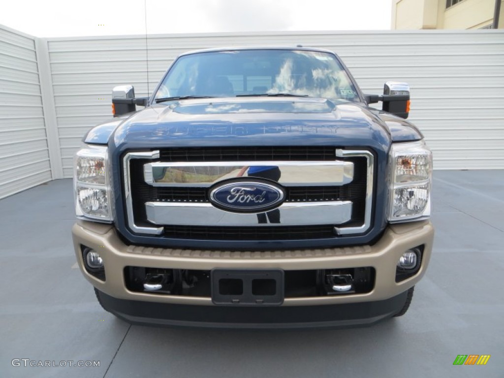 2014 F250 Super Duty King Ranch Crew Cab 4x4 - Blue Jeans Metallic / King Ranch Chaparral Leather/Adobe Trim photo #11