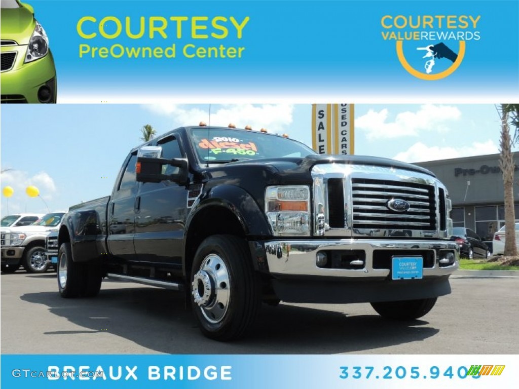 2010 F450 Super Duty Lariat Crew Cab 4x4 Dually - Black / Black photo #1