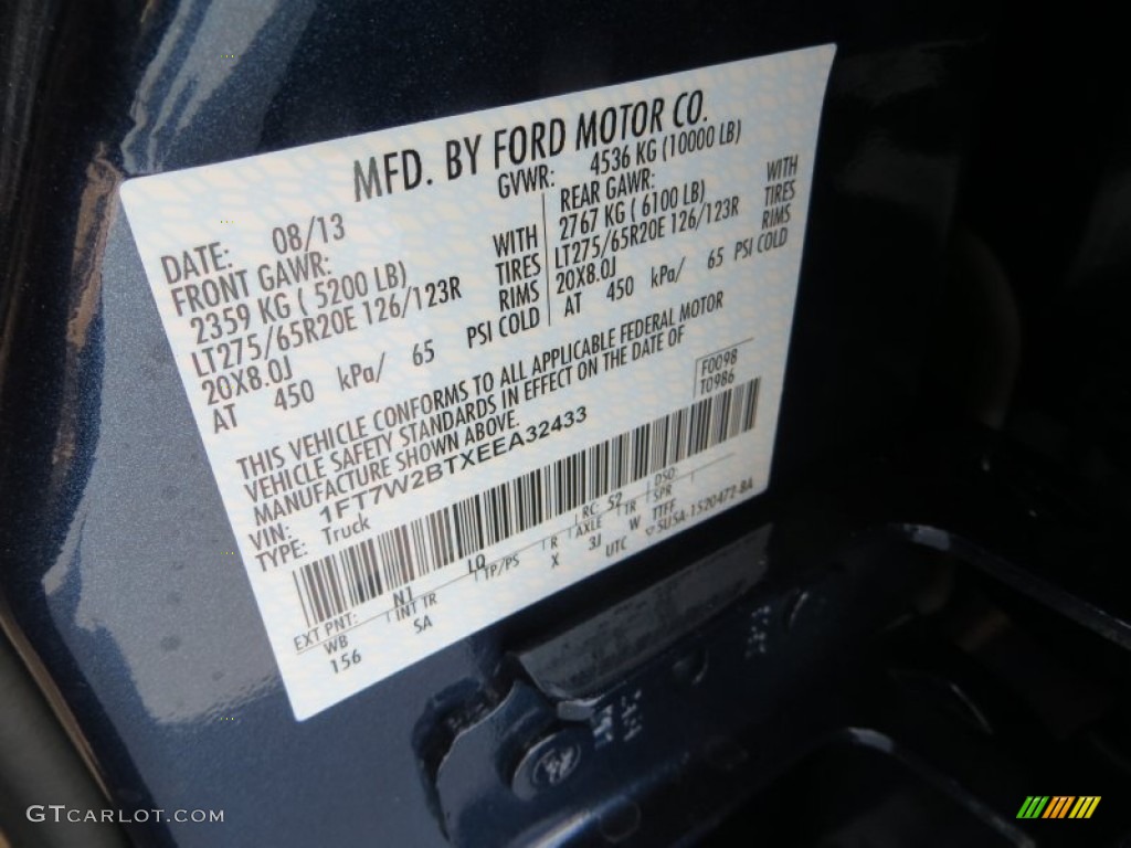 2014 F250 Super Duty Color Code N1 for Blue Jeans Metallic Photo #85543718