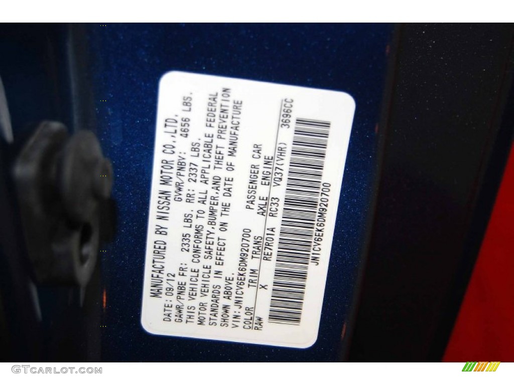 2013 Infiniti G 37 Journey Coupe Color Code Photos