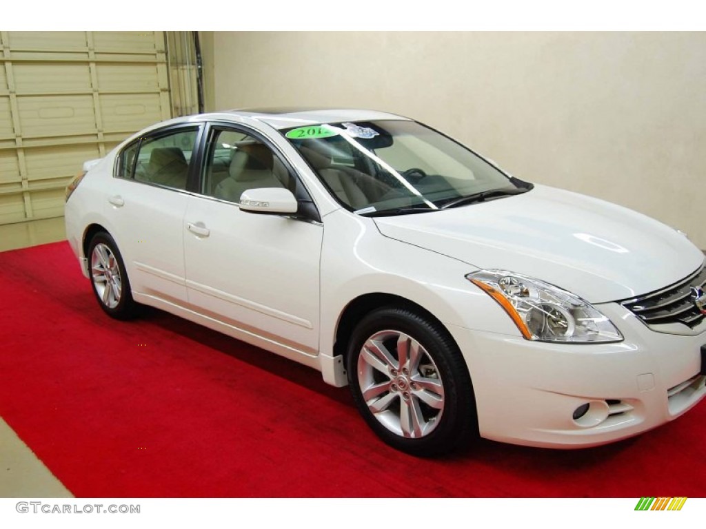 2012 Altima 3.5 SR - Winter Frost White / Blonde photo #1