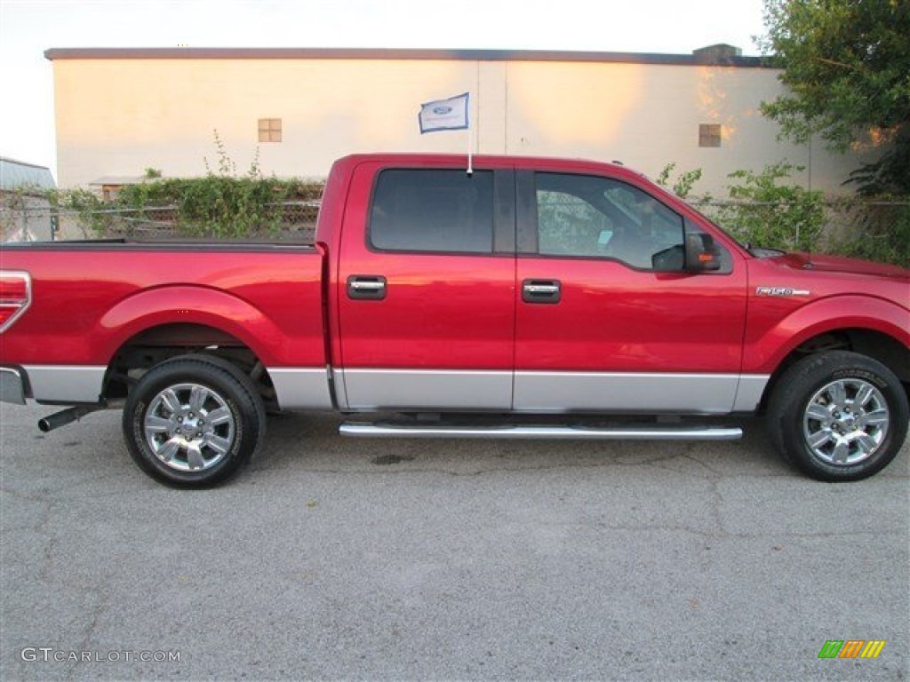 2010 F150 XLT SuperCrew - Red Candy Metallic / Medium Stone photo #3